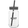 25 Oz. Storm Gray Mason Jar W/Color Lid